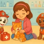 Щенки спасают Кейти и котят