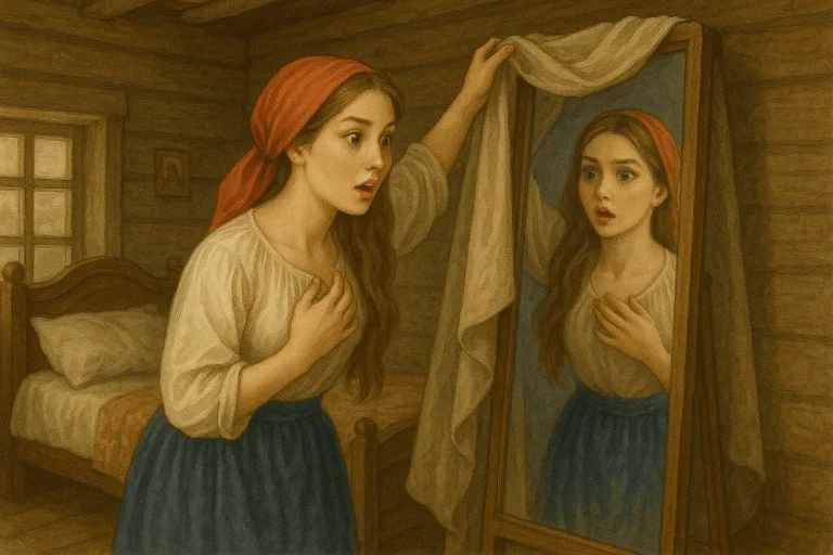 Девушка нашла зеркало